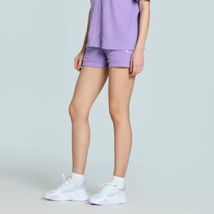 WARDROBE Essentials Women's Pointelle 4" Shorts, Lavender Alert, extralarge-IND